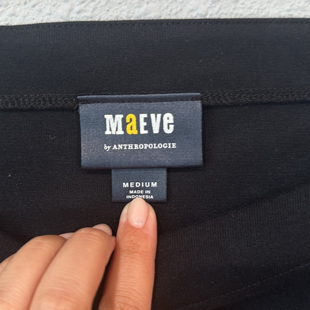 Maeve Anthropologie Tie Back Ponte Pullover Sweatshirt Top in Black Medium - Picture 8 of 11
